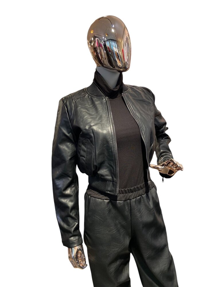 USA Vegan Leather Jacket -Black LB276R1