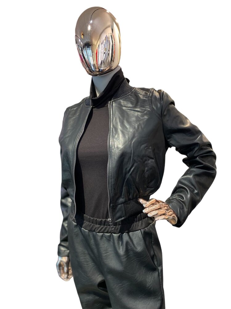 USA Vegan Leather Jacket -Black LB276R1