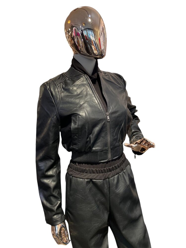 USA Vegan Leather Jacket -Black LB276R1