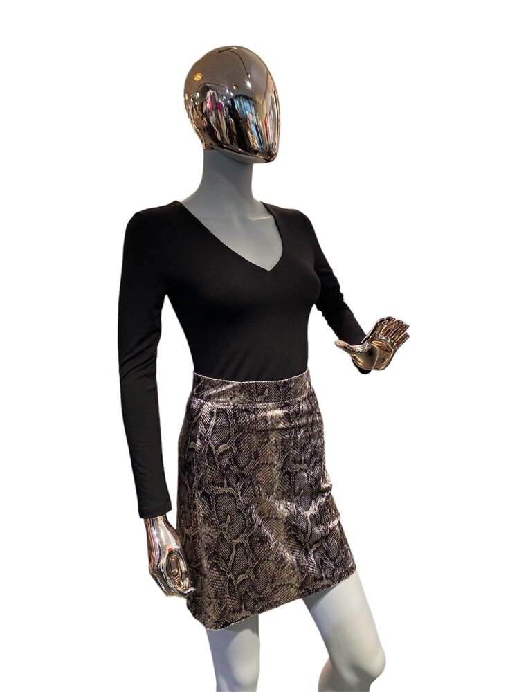 USA Snake Skin Skirt -Black/Taupe 92887