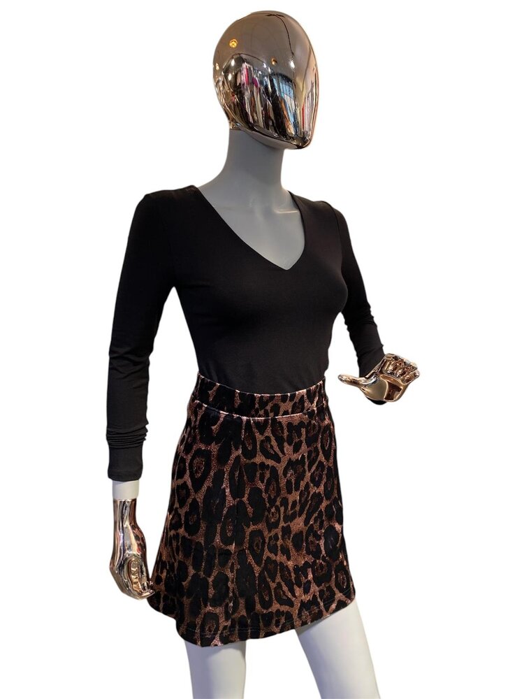 USA Animal Print Skirt-Black/Brown92887