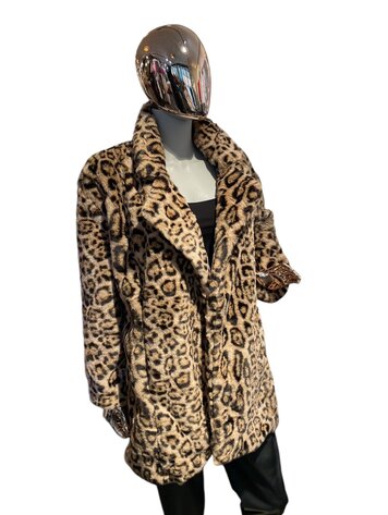 USA High Quality Faux Fur Long Coat-Beige 80300JN