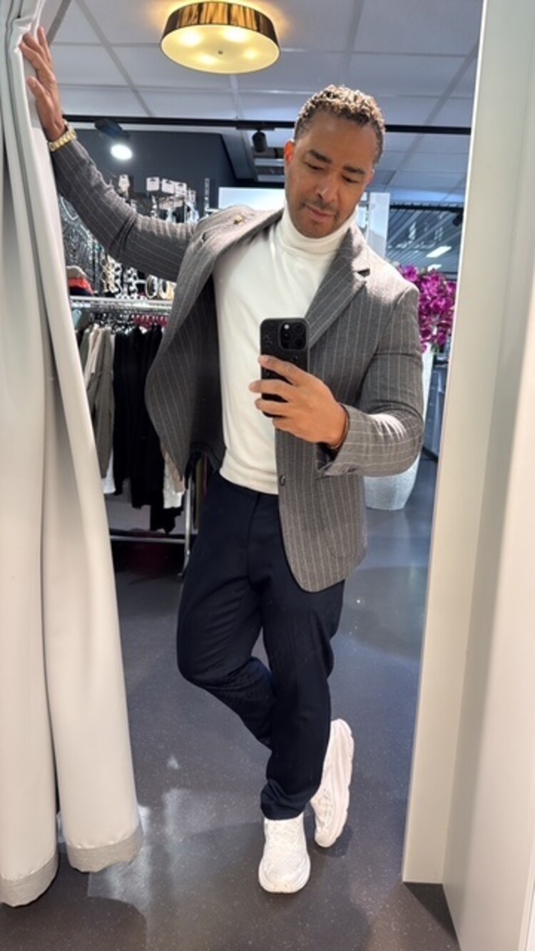Italy Sports Blazer-  Grey Pin Stripe LM241