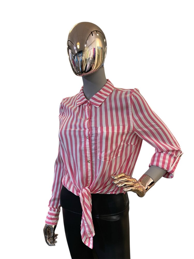 USA Style Melody Striped Blouse- Pink 2091TK