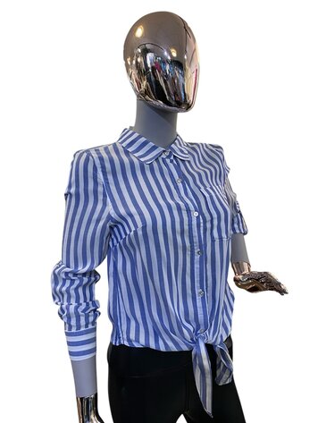 USA Style Melody Striped Blouse- Blue 2091TK