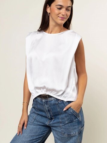 USA Boxy Drop Shoulder Blouse-Off White SB119294