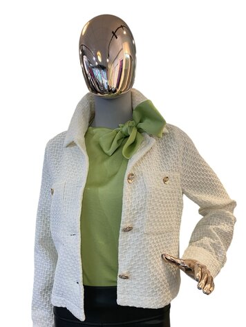 USA Shacket- Ivory With Gold Buttons-931043