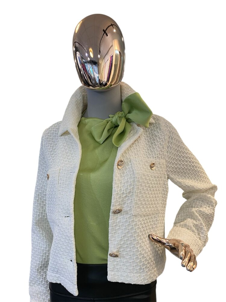 USA Shacket- Ivory With Gold Buttons-931043