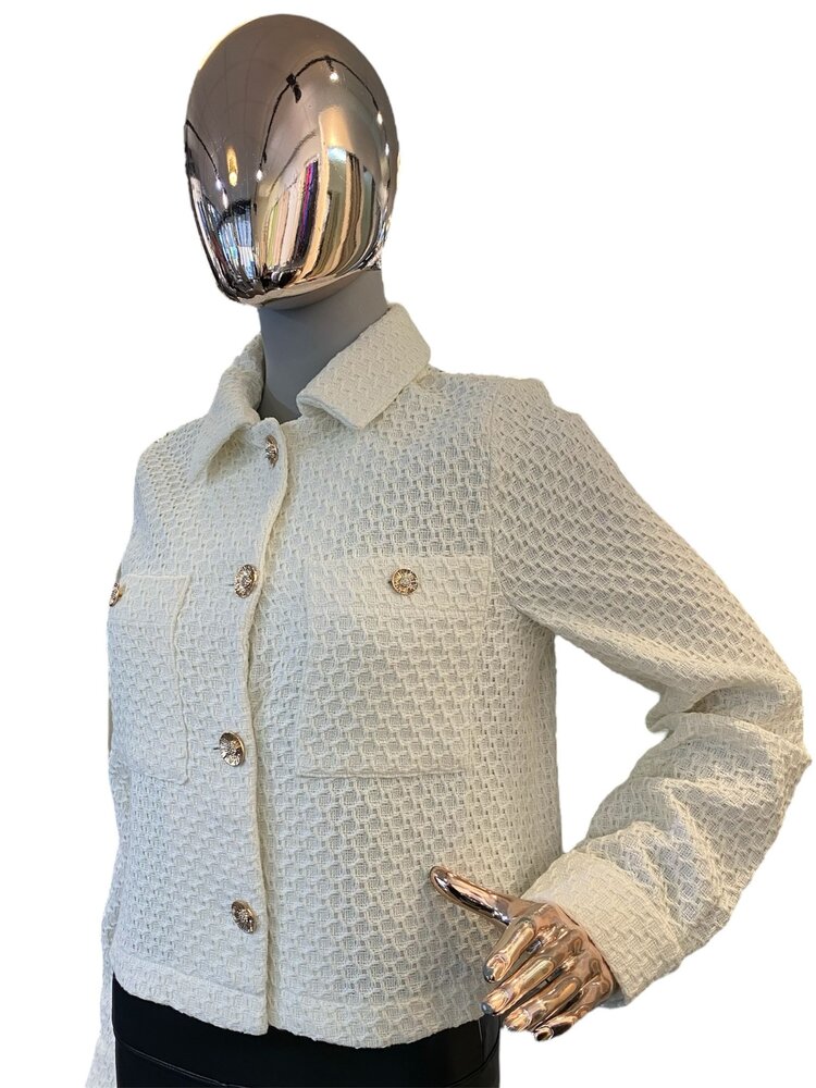 USA Shacket- Ivory With Gold Buttons-931043