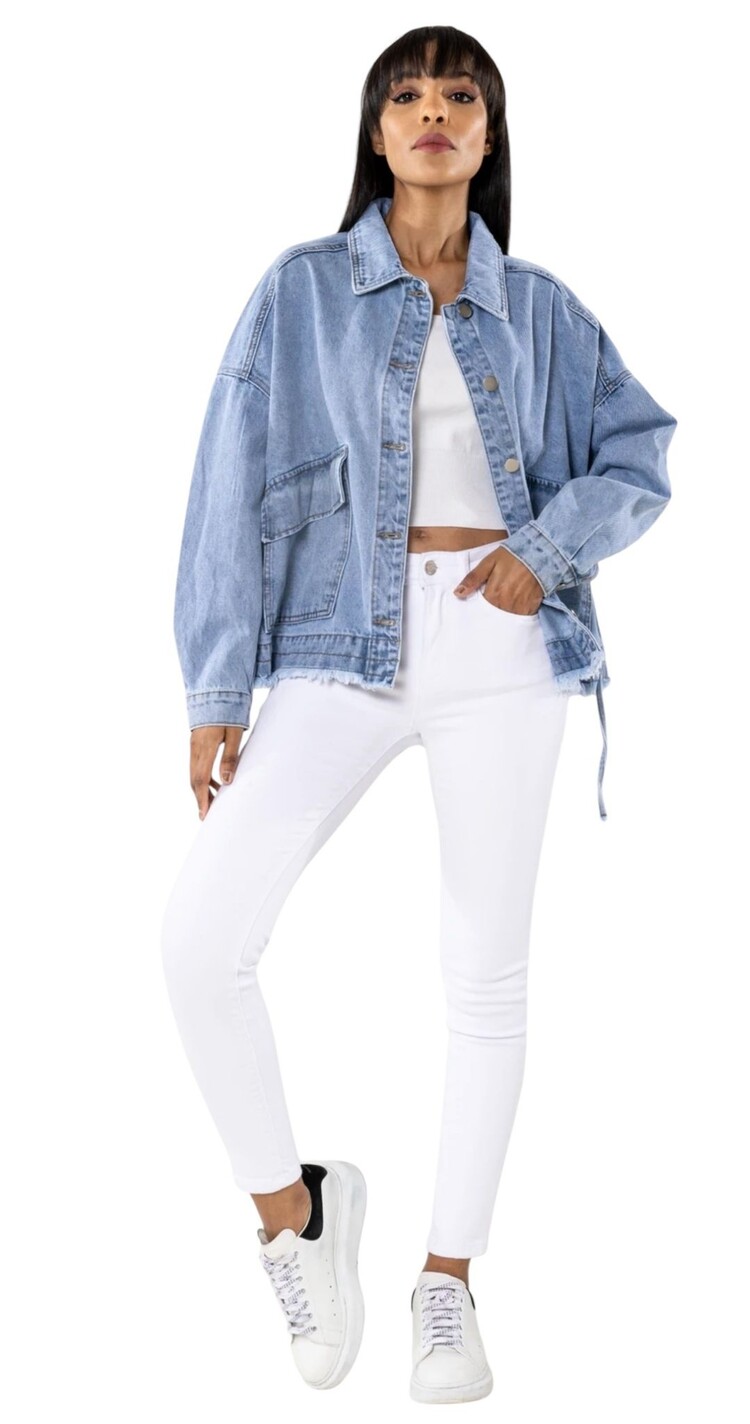 Paris Oversized Jeans Shirt-S562-3