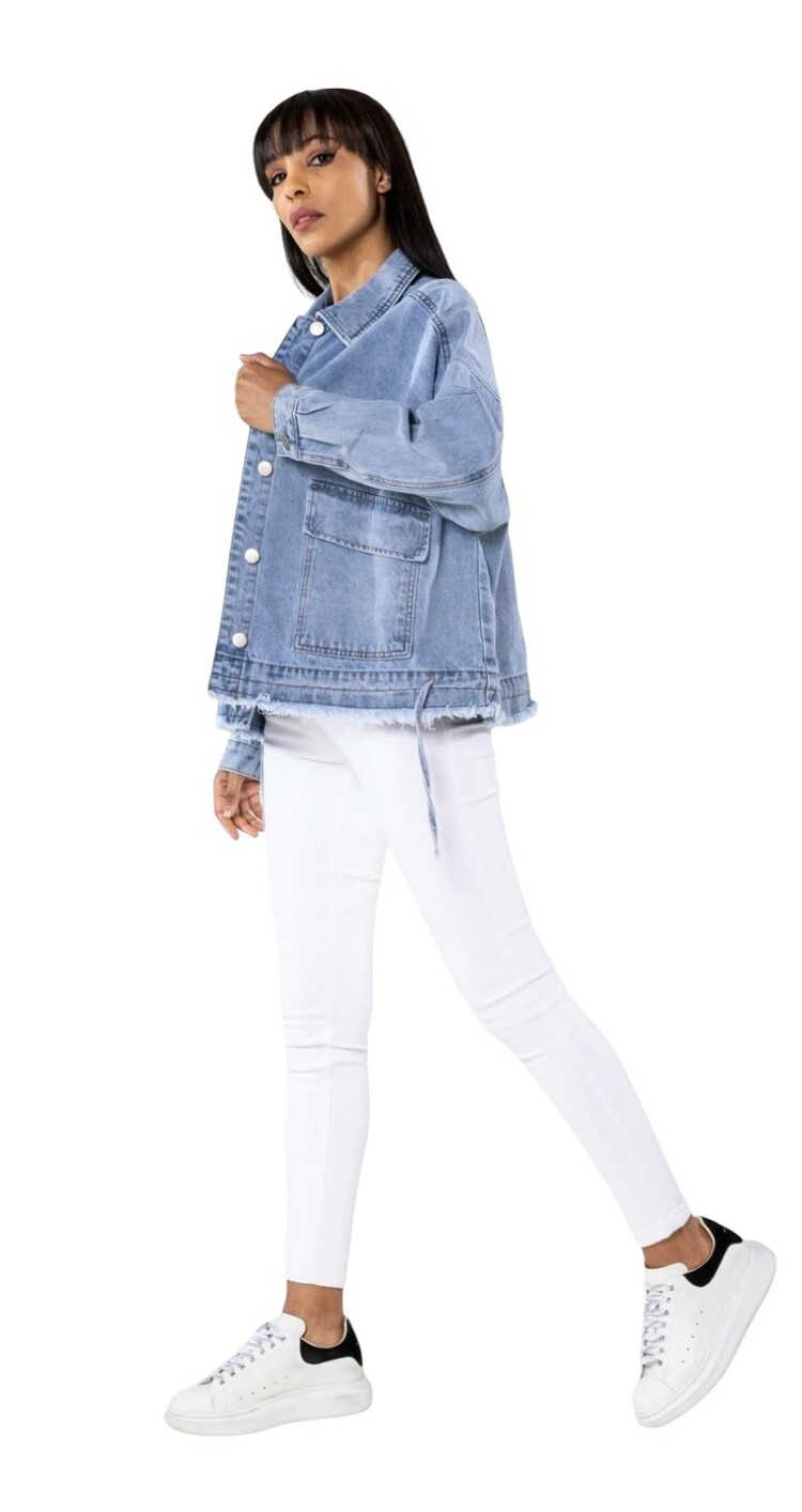 Paris Oversized Jeans Shirt-S562-3