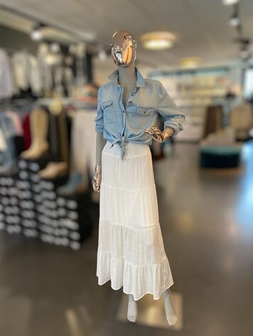 USA Rayon Skirt- White 7289 SH