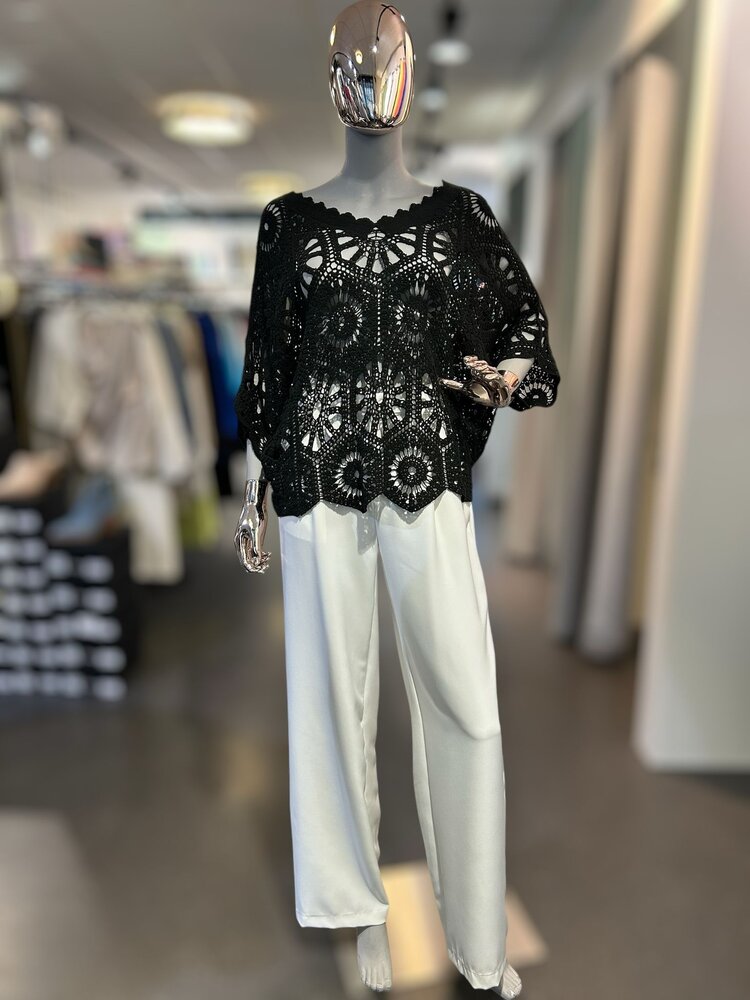 Paris Boho Knit Top- Black*ONE SIZE