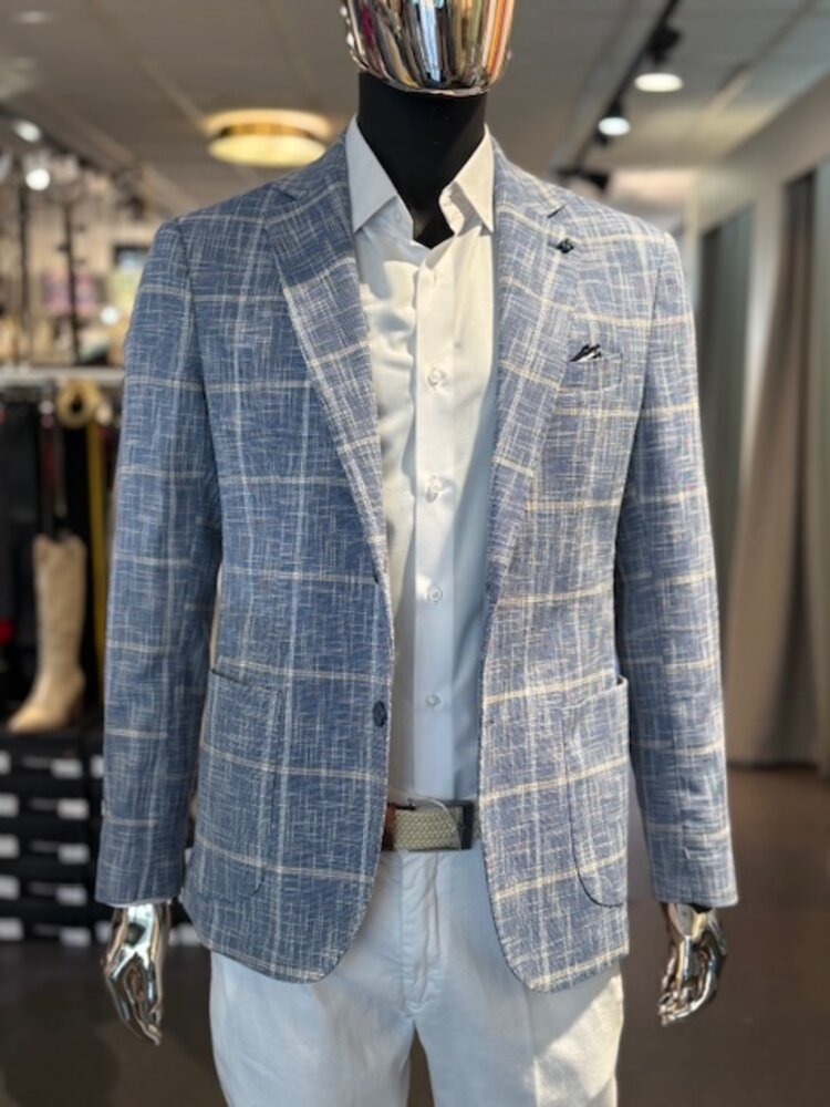 Italy FB Sports Blazer-Light Blue/Beige