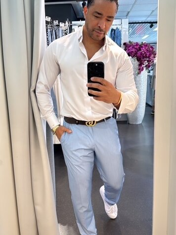 Italy Trousers W/ Cuffs -Light Blue PD3JJCS