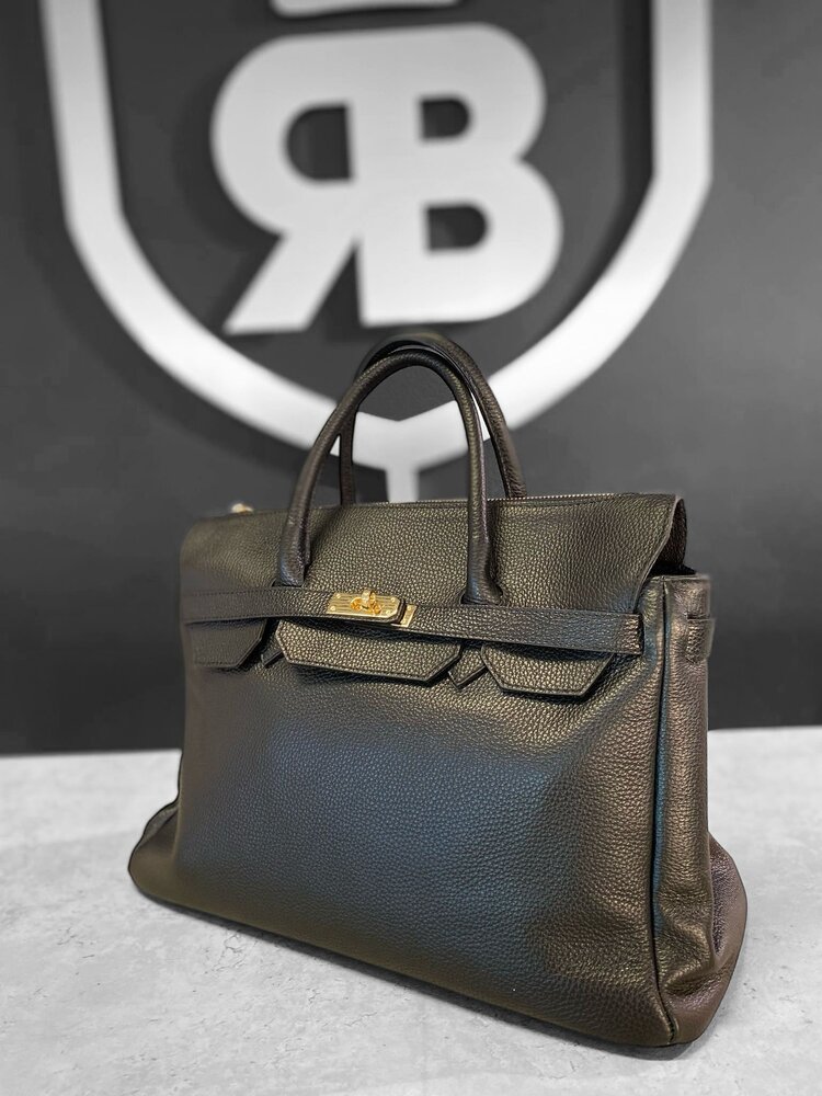 Italy City Bag -Black*Real Leather