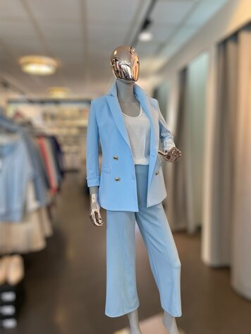 Italy Rina Pants Short W/Band- Light Blue