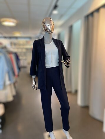 Italy Italian Viscose Pants- Navy