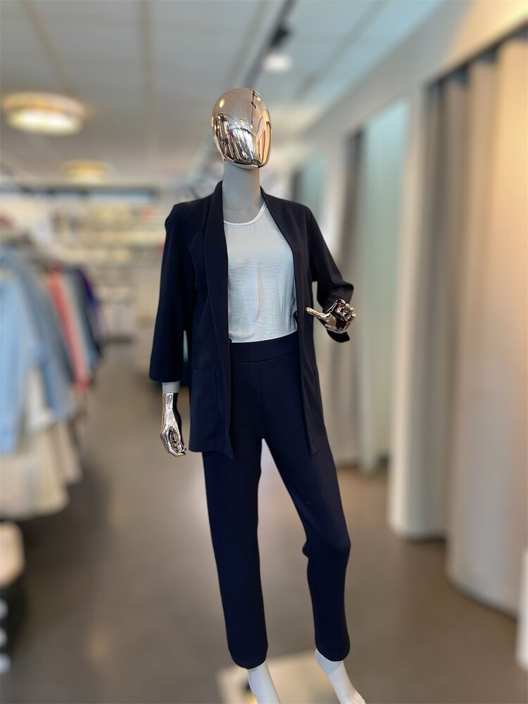 Italy Italian Viscose Pants- Navy