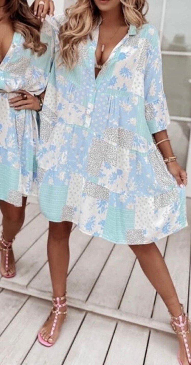 Paris Boho Viscose Dress -  Mykonos Beach