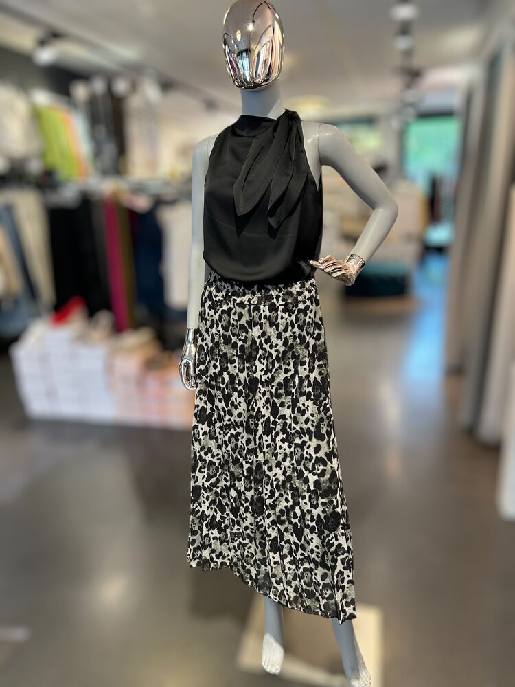 Paris Leopard Print Skirt-Olive