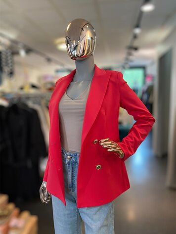 Italy Rina Double Breast Blazer - Fuchsia