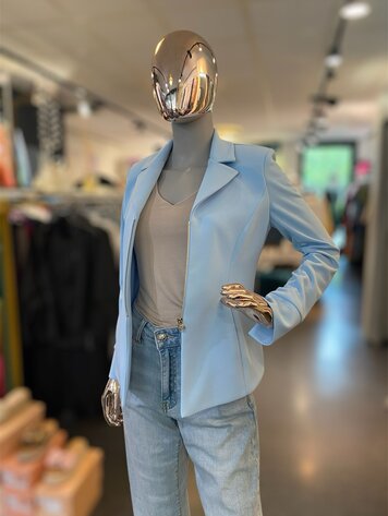 Italy Rina Blazer w/zipper - Light Blue
