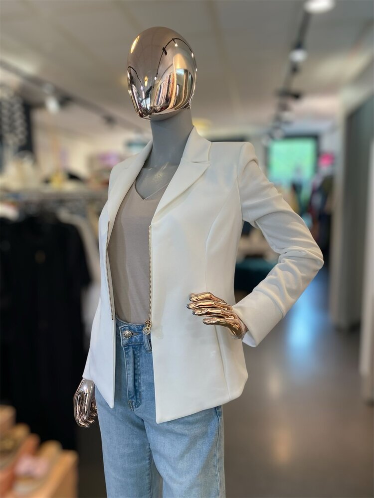 Italy Rina Blazer w/zipper- White