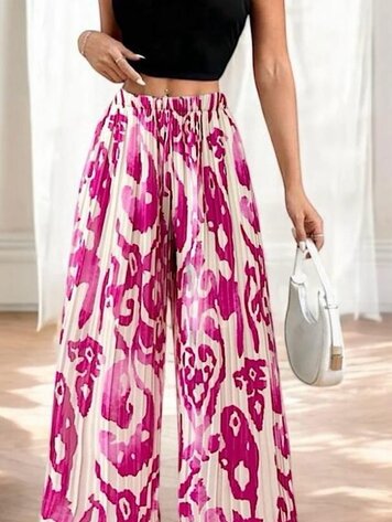 Paris Viscose Summer Pants-Fuschsia Fusion