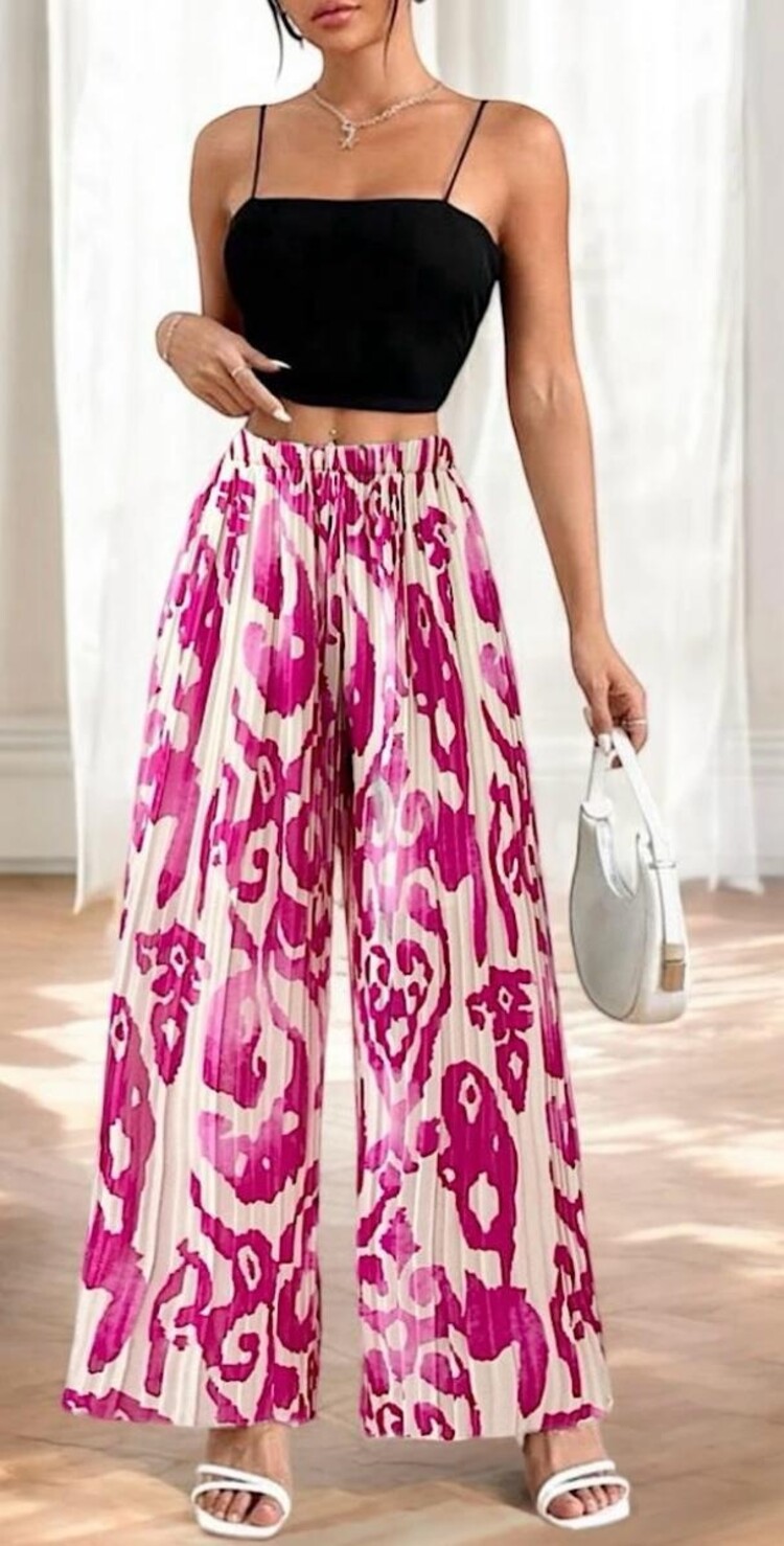 Paris Viscose Summer Pants-Fuschsia Fusion