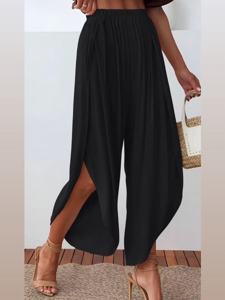 Paris Black Viscose Pants-89905
