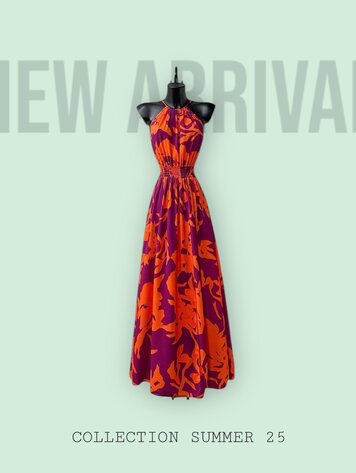 Summer Dress- Orange/Purple