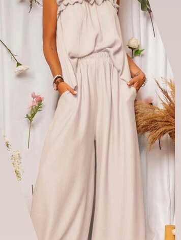 Paris SET Viscose Pants & Top-Beige