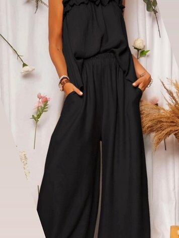 Paris SET Viscose Pants & Top-Black