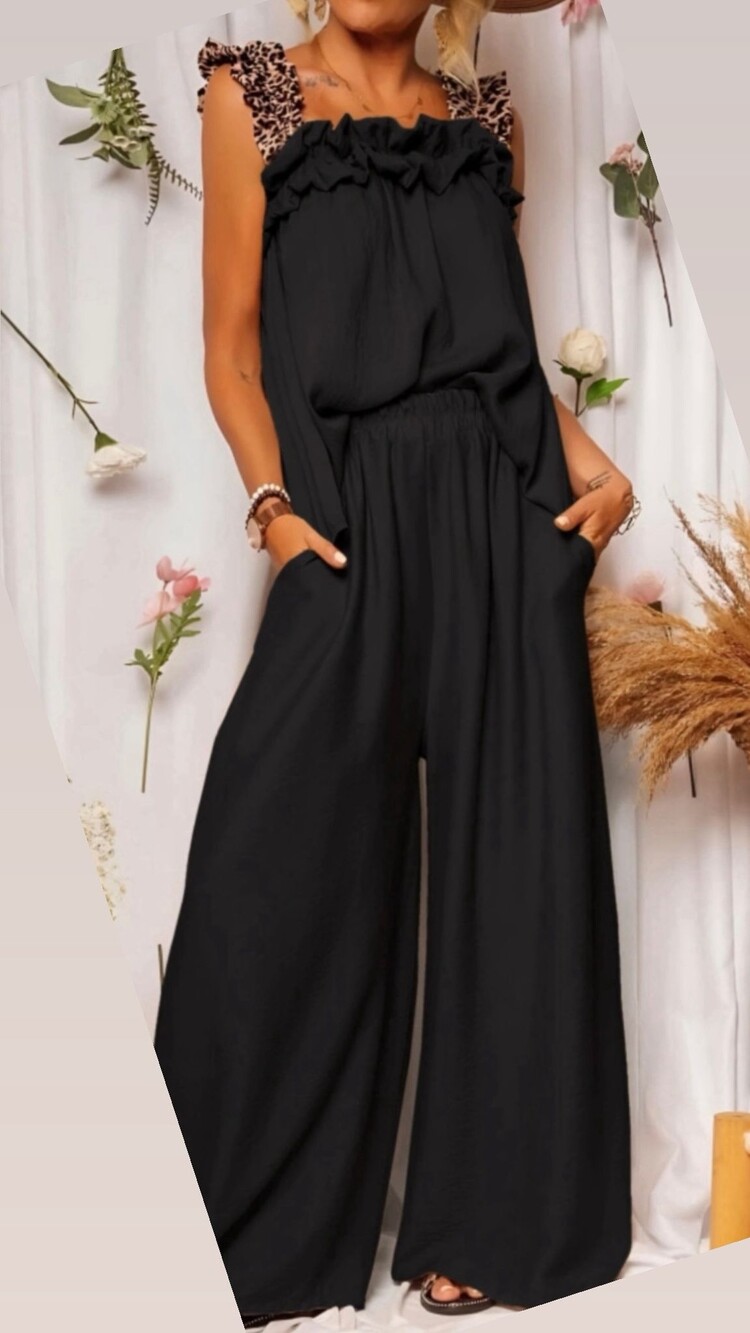 Paris SET Viscose Pants & Top-Black