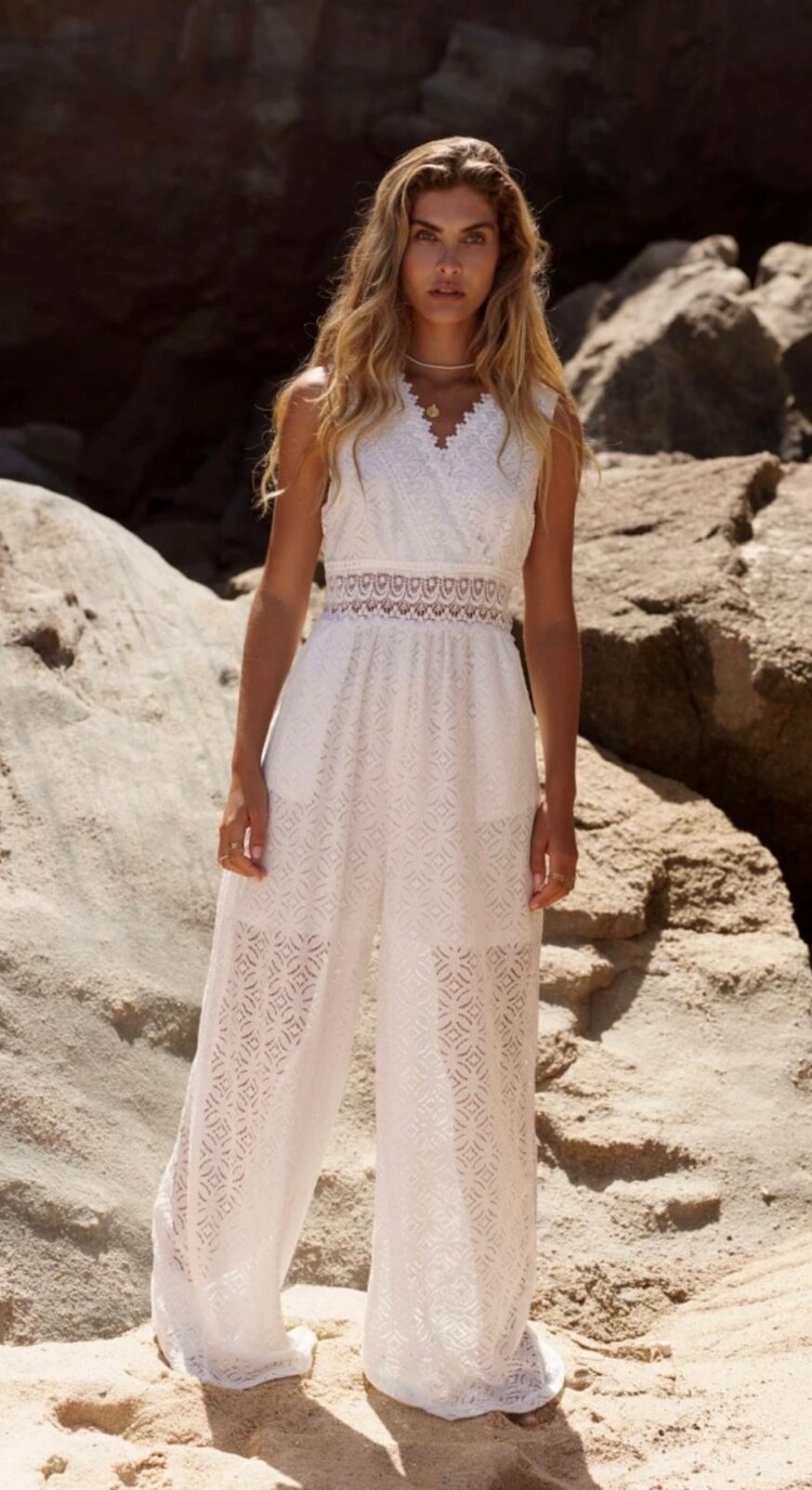 Paris Lace Blossom Jump Suit-9119