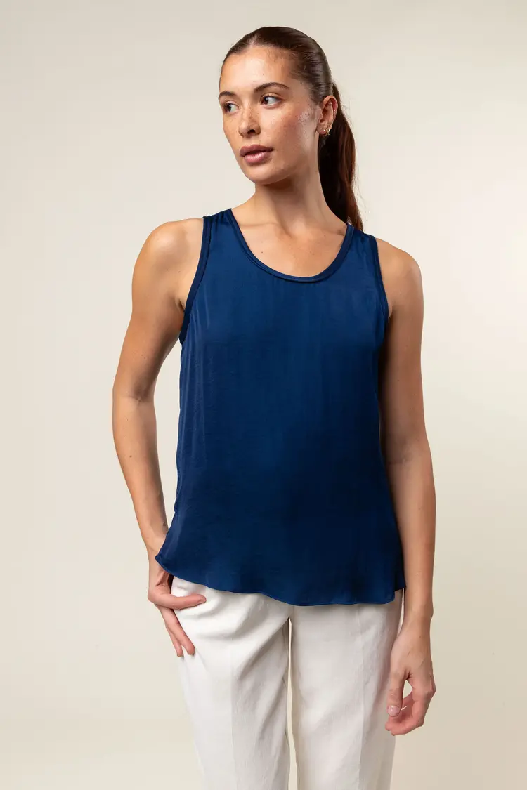 USA Scoop Neck Tank Top VT114122-Navy