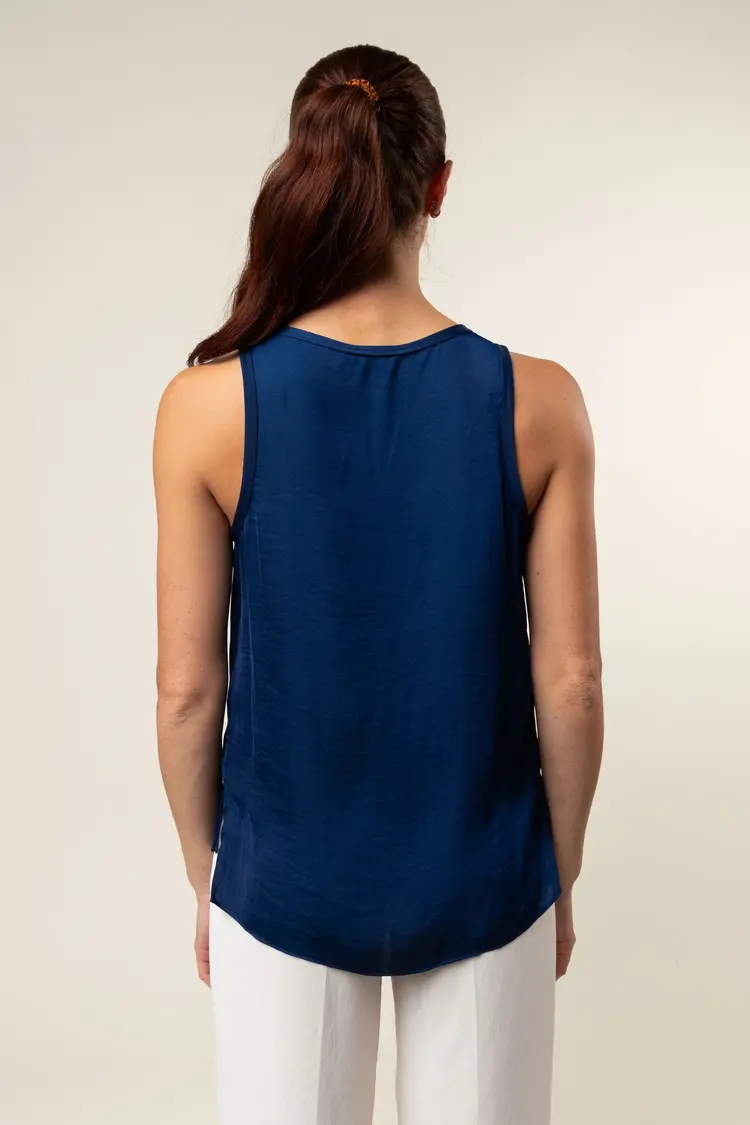 USA Scoop Neck Tank Top VT114122-Navy