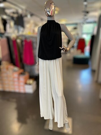 Black Gathered Halter Blouse