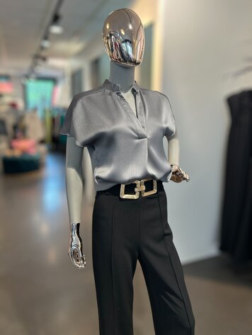 USA Drop Shoulder Blouse- Pigeon  WB4984