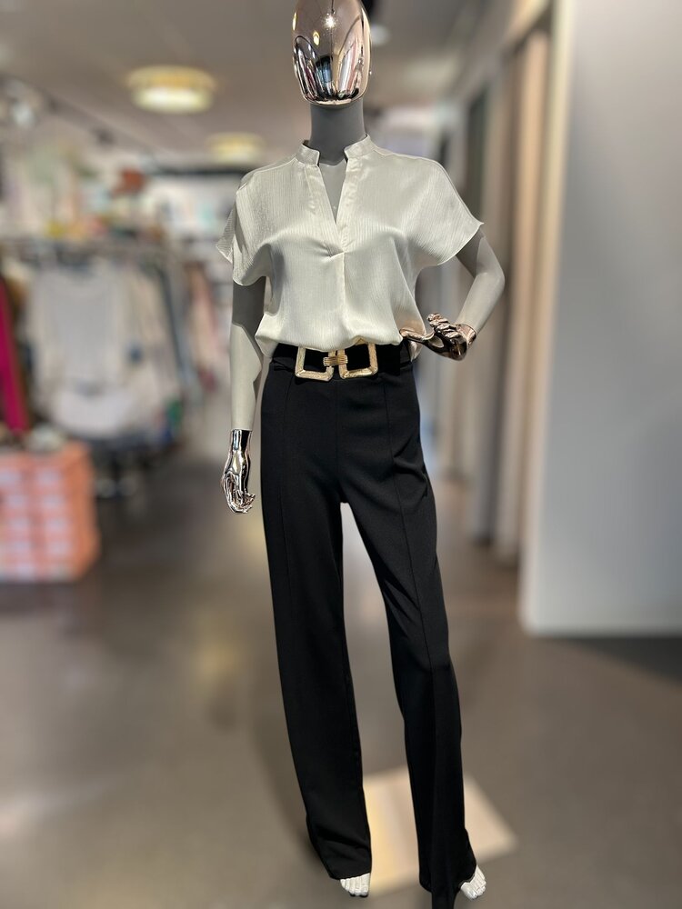 USA Drop Shoulder Blouse- Off White WB4984