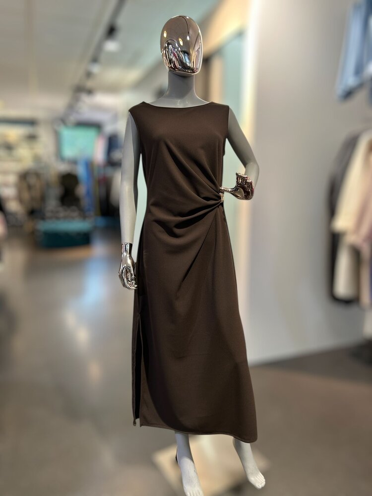Italy Mocha Drape Midi Dress
