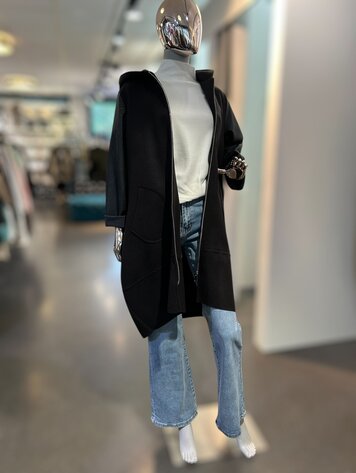 Italy Hybrid Overcoat-Black