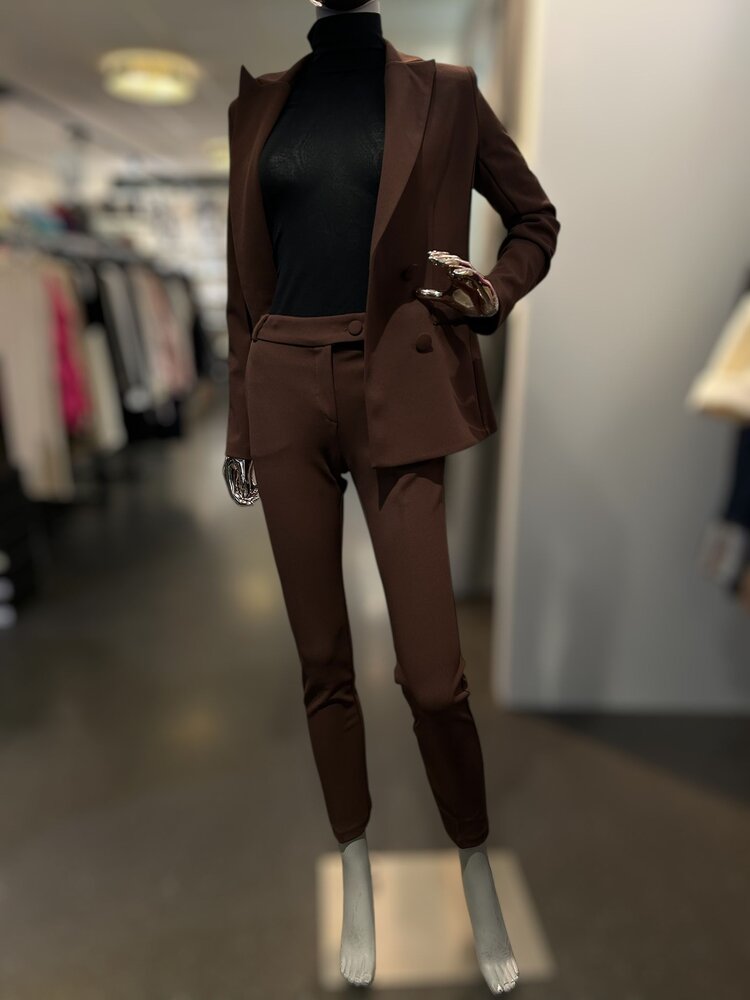 Italy Italian Cigarette Pants-Brown