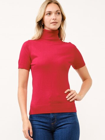 USA Cielo Short Sleeve Turtleneck- Red SW190