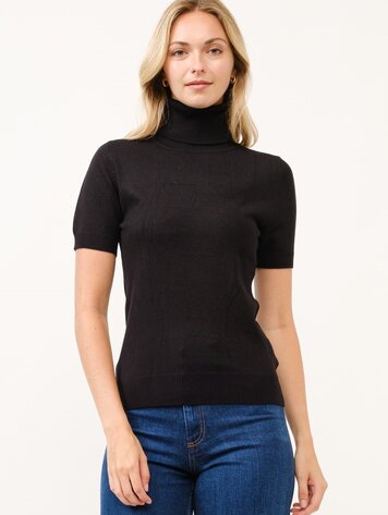 USA Cielo Short Sleeve Turtleneck-Black SW190