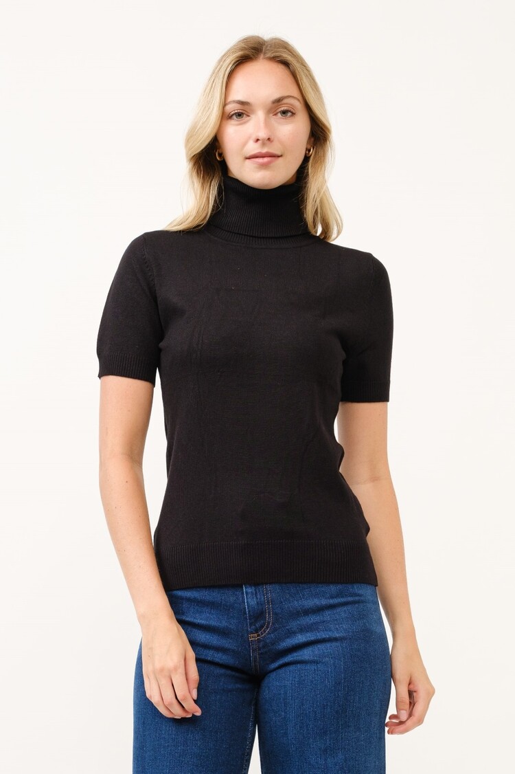 USA Cielo Short Sleeve Turtleneck-Black SW190