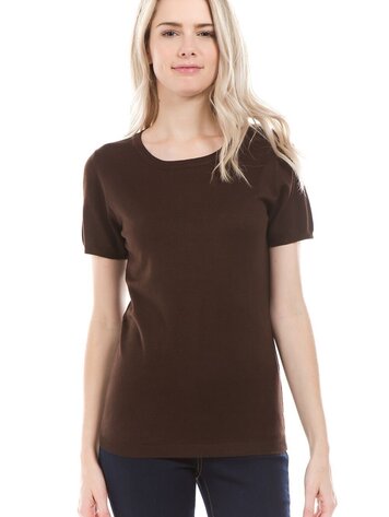 USA Short Sleeve Knit Basic-Brown SW55