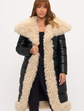 USA Siberian Empress Maxi Puffer Coat- Black P0060