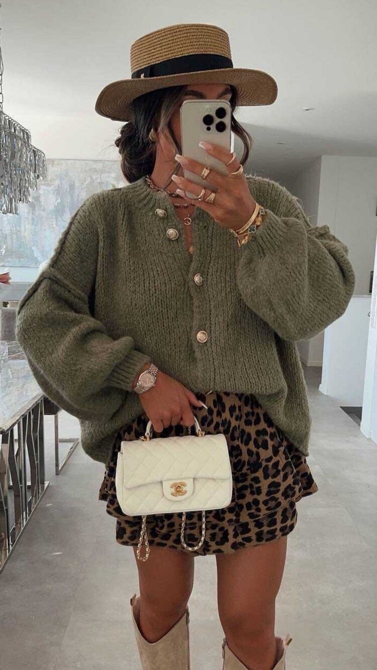 Paris Plush Knit Button Cardigan - Olive